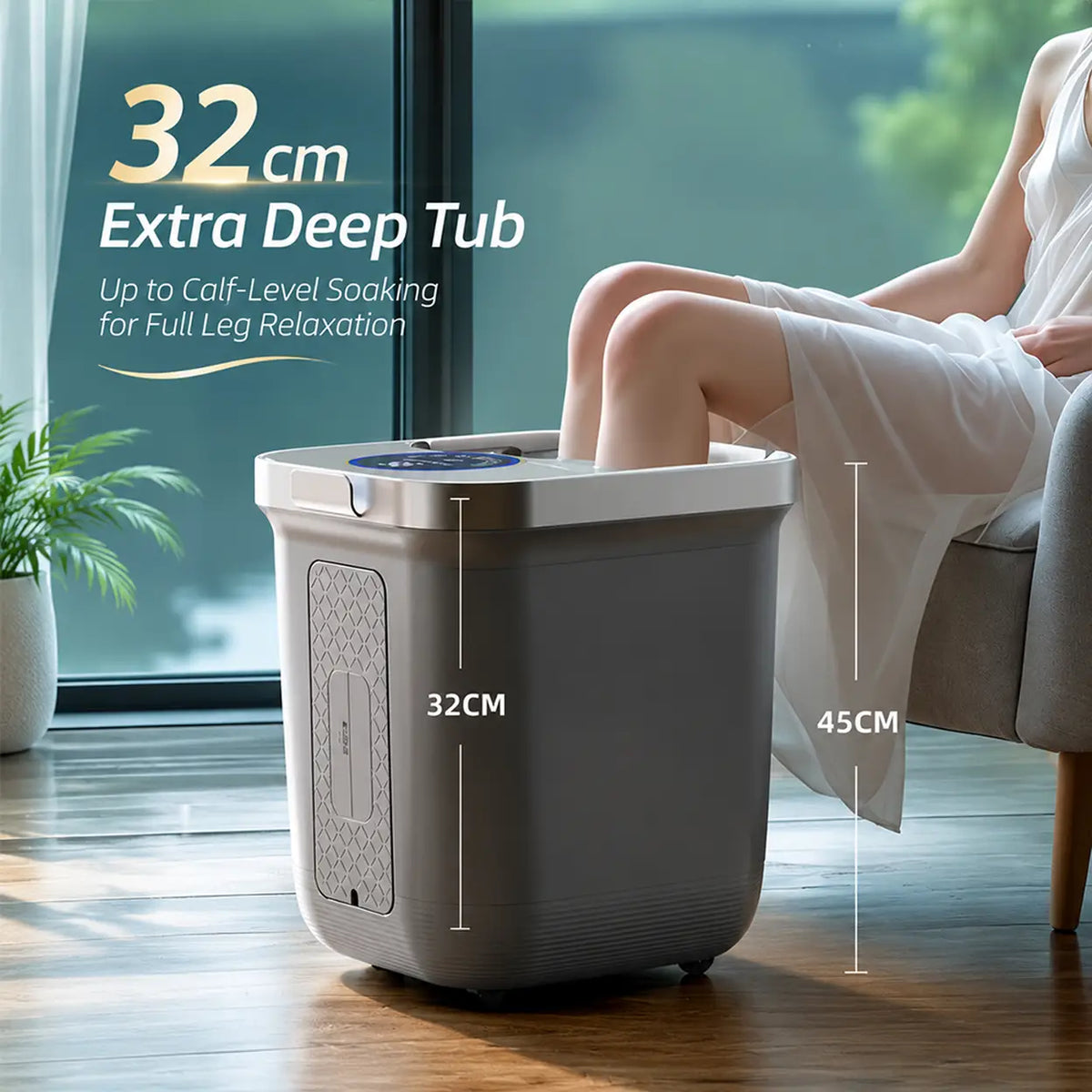 Kasj Z201 Elektrische Voetbadmassager met 6 Rollers - UV-Sterilisatie