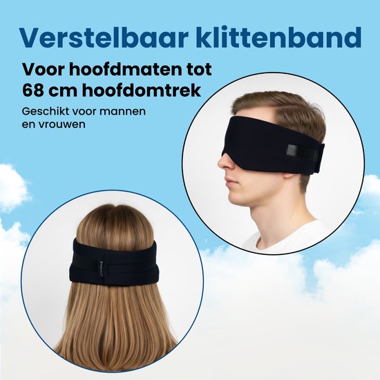 PurelyGoods® Slaapmasker - Oogmasker - Verduisterend - Mannen en Vrouwen - Katoen - Zwart