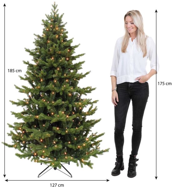 Triumph Tree Sherwood Deluxe Kunstkerstboom met LED Verlichting - Kunst Kerstboom H185 x Ø127 cm - Groen