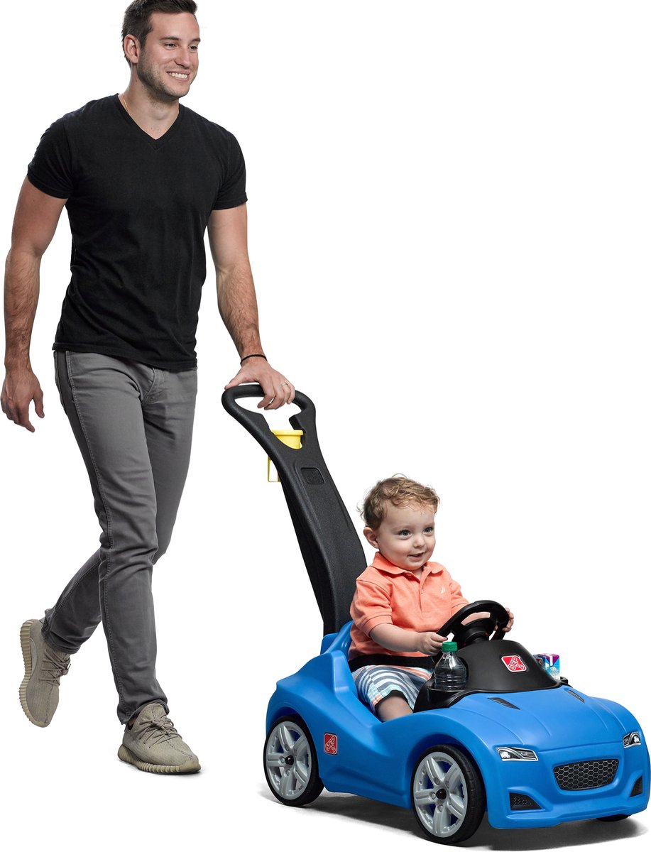 Step2 Whisper Ride Cruiser Loopwagen in Blauw - Duwauto / Loopauto met duwstang - Voor kinderen vanaf 1,5 jaar