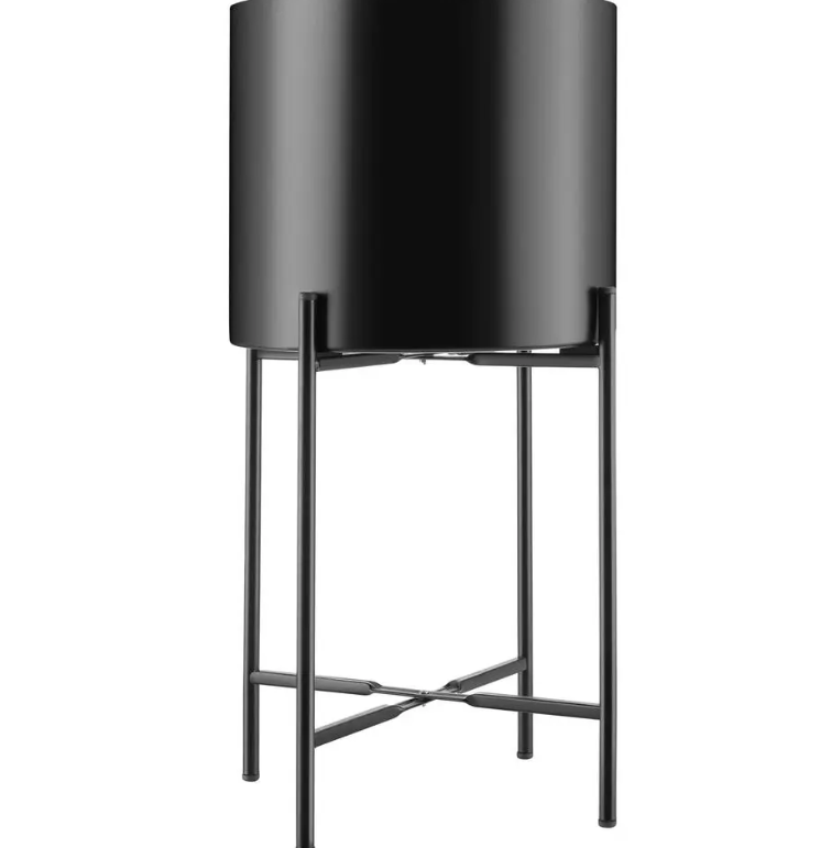 tectake Plantenstandaard Mine – Set van 2 – Gepoedercoat Staal – Zwart
