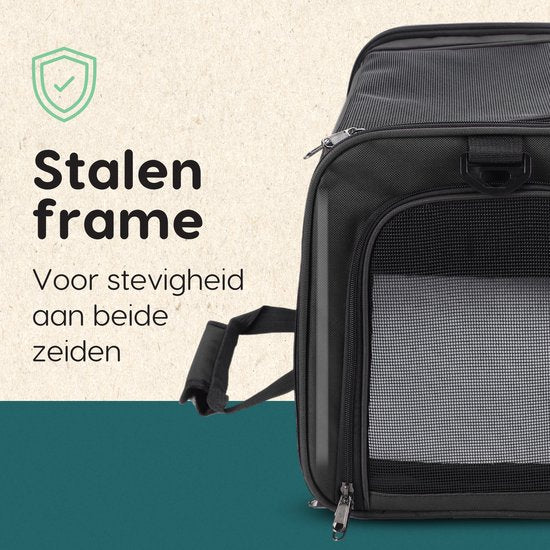 Volcan Reistas Kat - Reismand - Draagtas Katten - Transportbox met Bovenlader - Draagmand Antraciet