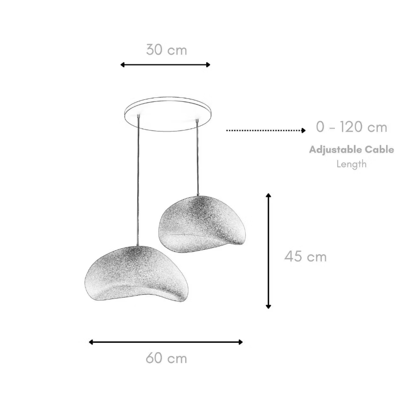 Wabi Loom Grainbeams Plafondlamp - Zwart - 34 x 28 x 19 cm