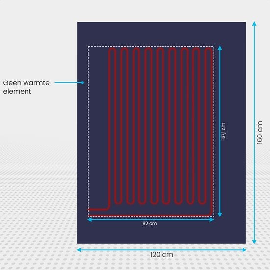 Auronic Elektrische Deken - Warmtedeken - 9 Warmtestanden - 1 Persoons - 160x120cm - Blauw