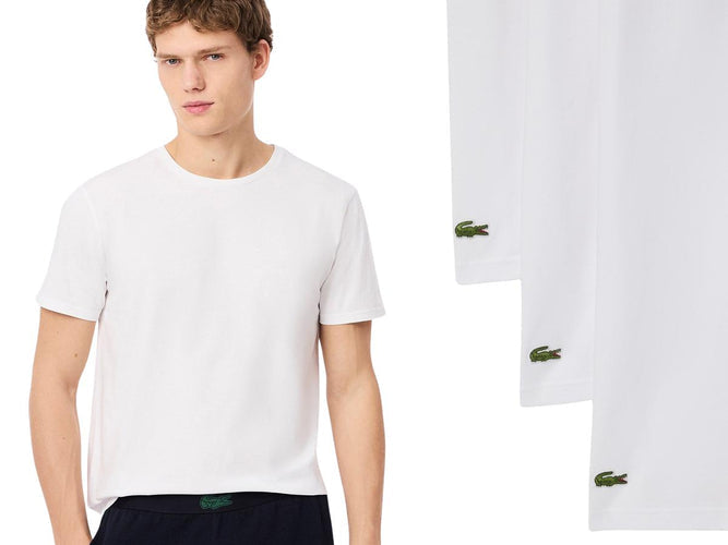 Lacoste Basic T-Shirt - 3-Pack - maat XXL - White/Silver Chine-Black