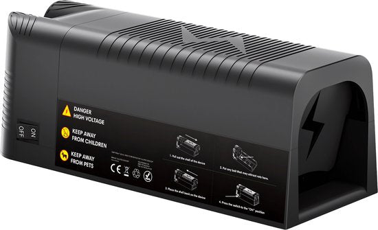 Vulpes Goods® Verjager - Elektrische Muizenval Pro – Effectieve Muizenval voor Binnen - Draadloos & Oplaadbaar - Veilig, Hygiënisch & Duurzaam – Ook geschikt als Elektrische Rattenval