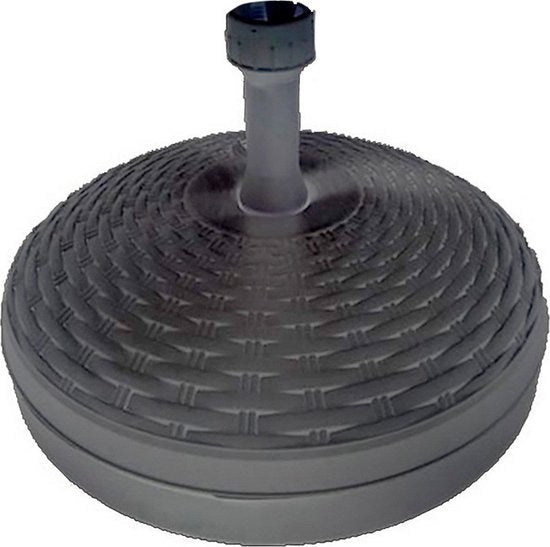 Parasolvoet Rattan look - rond - antraciet grijs - D45 cm - 20 liter - kunststof - vulbaar