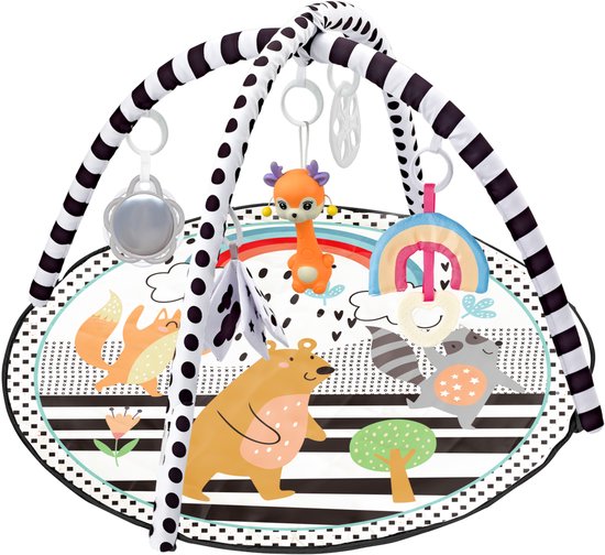FUEGOBIRD - Baby Play Mat - Cute Baby Animals - Deluxe Gym - Colorful Interactive and Grasping Toy - Great Sounds - Developmental Play for Babies 2 Months+