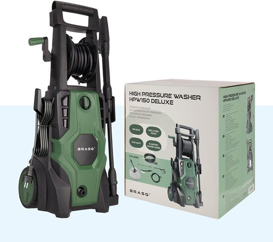 BRASQ Hogedrukreiniger Deluxe - Terrasreiniger - Hogedrukspuit – 1700W - 150 bar - 450 L/H - Complete set