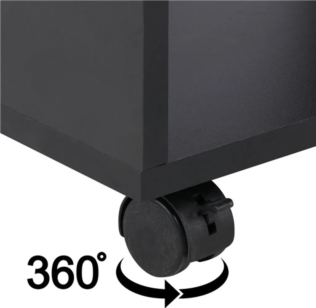 Yaheetech Computerbureau met Toetsenbordlade en Wielen - Zwart - 80 x 48 x 76 cm