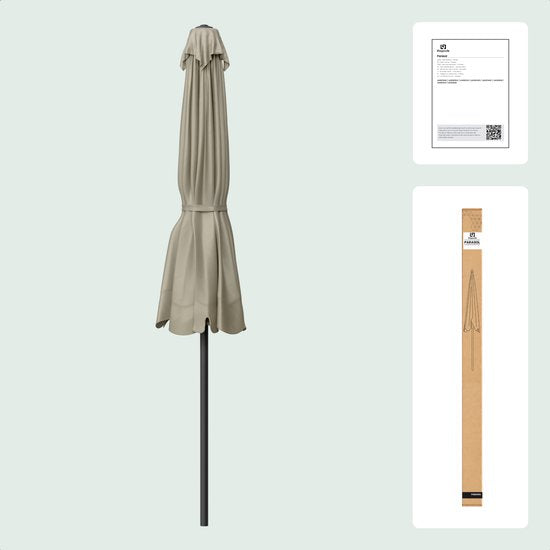 LifeGoods Parasol - Tuin - Balkonparasol - 200x125cm - 30° Kantelbaar - Waterdicht - UPF50+ - Taupe