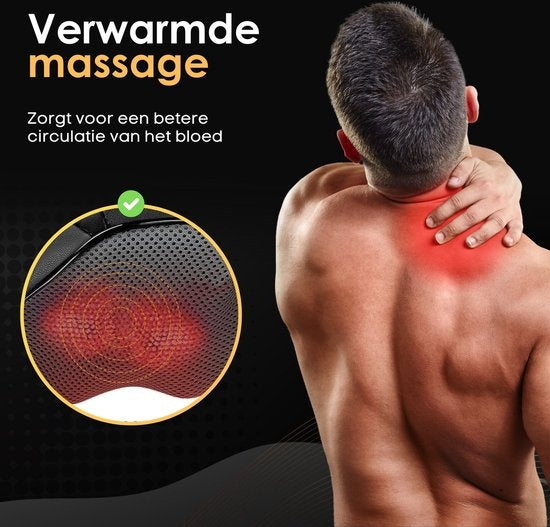 Revolt Massagekussen - 120 Minuten Draadloos - Elektrisch Nek Massage Apparaat - Nek en Schouder - Infrarood