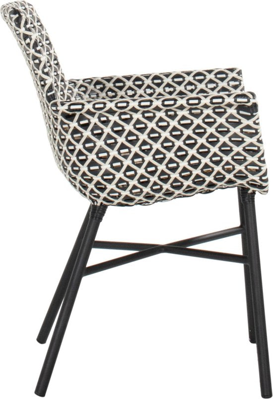 Hartman Athene Dining Tuinstoel - Black White - 58x62x87 cm