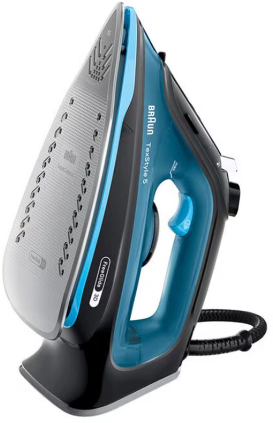 Braun TexStyle 5 SI5256BL - Stoomstrijkijzer - Glijdt Moeiteloos Achteruit - Zelfreinigend - Blauw
