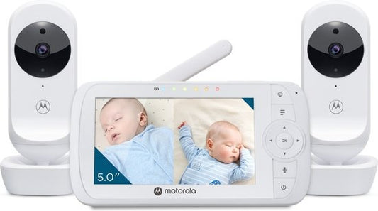 Motorola Nursery VM35-2 - Babyfoon met Ingebouwde Microfoon - 2 Cameras met Nachtvisie  - 5 Inch Scherm - Wit