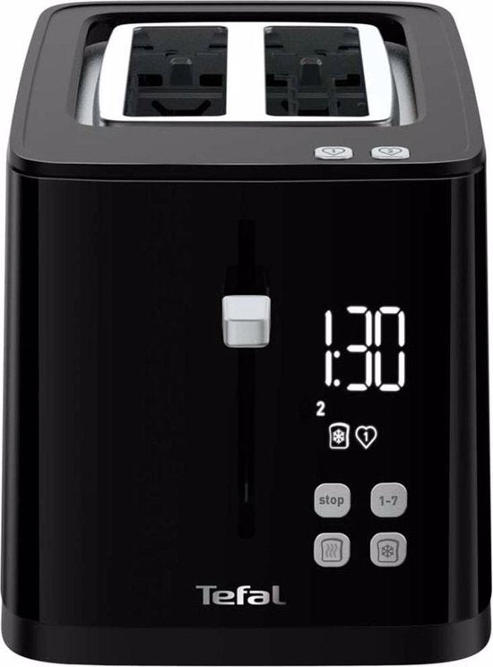Tefal Smart & Light TL6408 - Broodrooster XL - 4 Sneden brood - Digitaal Display - 7 Bruiningsniveau's - Uitneembare kruimellade