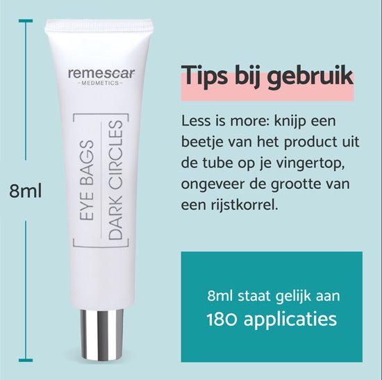 Remescar Wallen en Donkere Kringen - Oogcrème met anti-aging effect voor vrouwen, verwijdert wallen en donkere kringen in slechts 2 minuten, 8 ml voor maar liefst 180 applicaties