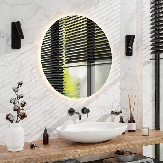 Mirlux Badkamerspiegel met LED Verlichting & Verwarming – Wandspiegel Rond – Anti Condens Douchespiegel - 60CM