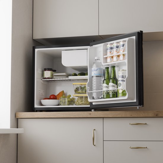 KitchenBrothers Mini Koelkast - 43L - Kleine ijskast - Minibar - Vrijstaand - Frigo - Compact - Zwart