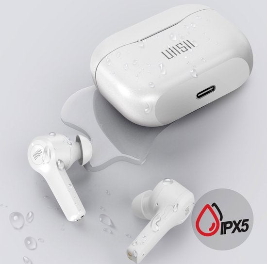 Bluetooth-koptelefoon 5.0 IPX5 Aanraakbediening 24 uur Autonomie UiiSii wit