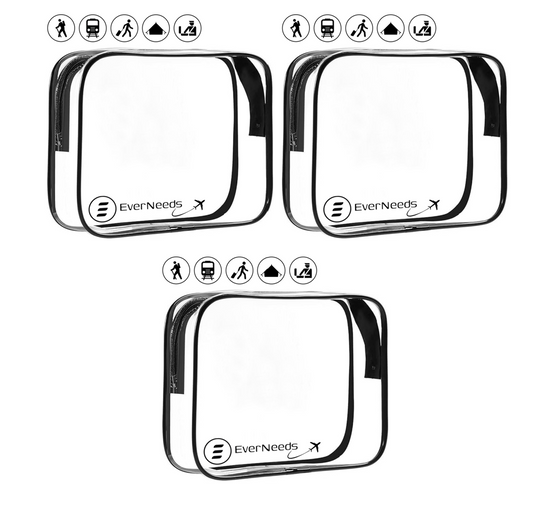 EverNeeds Toilettas - Transparant - Dames En Heren - Organizer - 3 Stuks