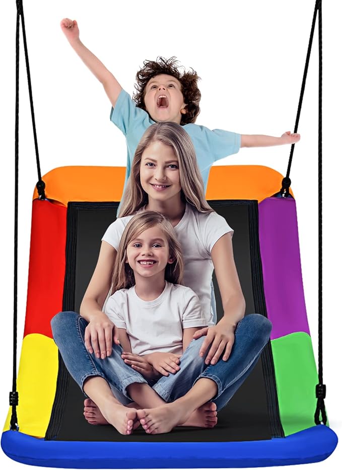 Coast Nest Skel Children Tree Swing met 100-160 cm verstelbare touwmuurzwaai gekleurd 123x45cm