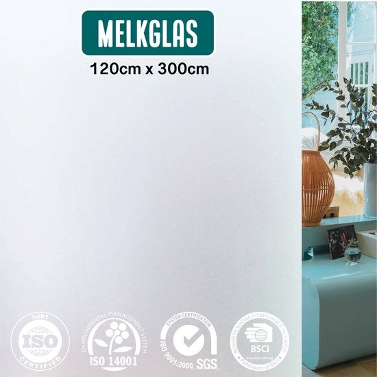 Homewell Raamfolie HR++ 120x300cm - Zonwerend & Isolerend - Anti inkijk - Statisch - Melkglas