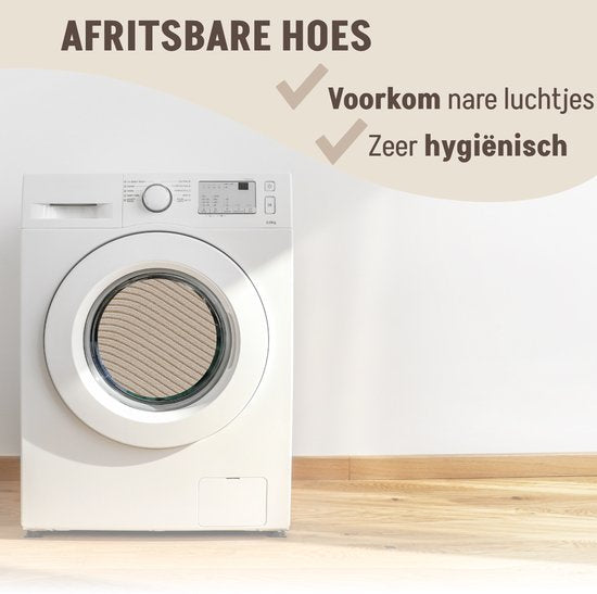 By Cee Cee – Hondendeken Voor Bank – 90 x 90 x 16 cm – Voorzien Van Volledig Afritsbare Hoes En Opstaande Randen – Voor Meubelbescherming – Mokka Ribstof