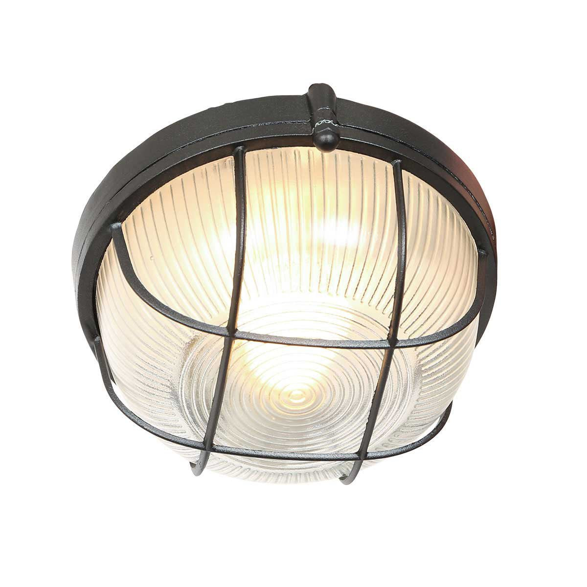 Plafondlamp Lisanne 1342ZW | Zwart metaal en glazen kap | Ø 17 cm, hoogte 8 cm | Mexlite | Trendy design voor binnengebruik