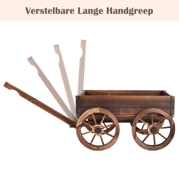 Coast Plantenbak kar - Bloemenkar op Wielen - 120 x 43 x 53,5 cm - Bruin