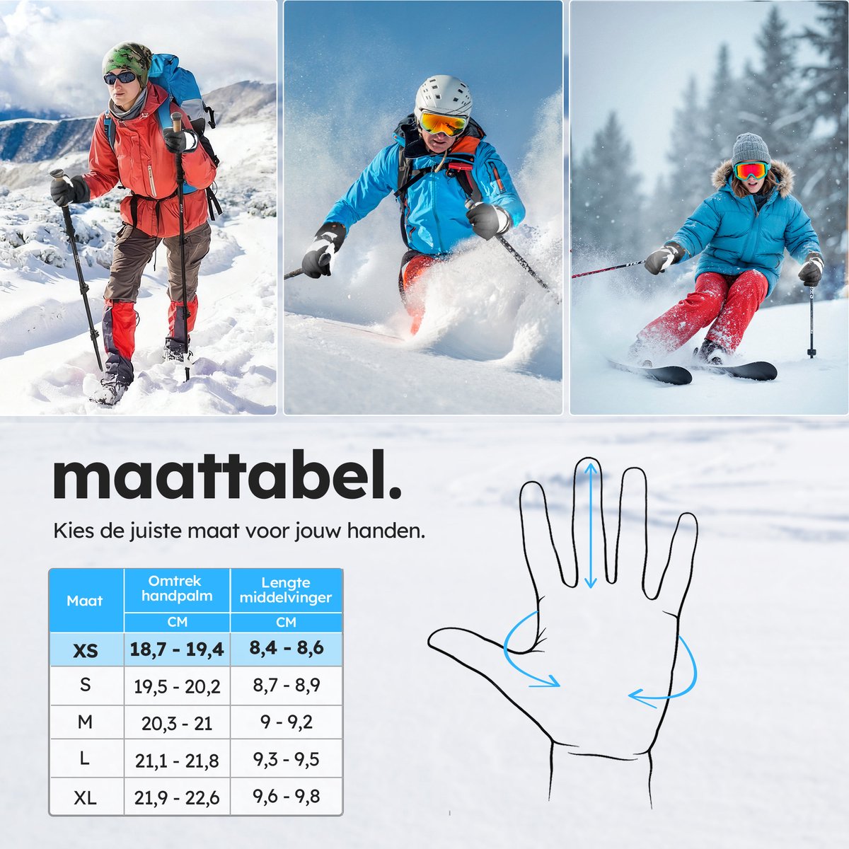 Saaf Verwarmde handschoen 2.0 Wit Maat XS