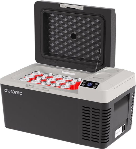 Auronic Elektrische Koelbox - Frigobox - Compressor - 12V 230 Volt - Auto - 20L - Zwart/Grijs