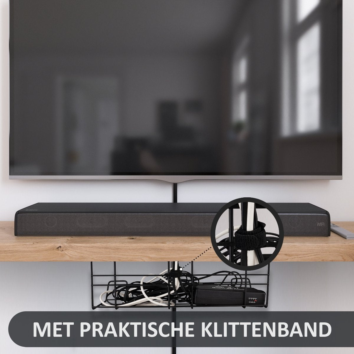Stilemo Kabelgoot Bureau Klemmen - Cable Management - Kabelhouder Zonder Boren Monteren - Kabelbox 38 CM Zelfklevend met Klemmen - Kabel Organiser onder Bureau 4.5 KG Draagkracht - Zwart