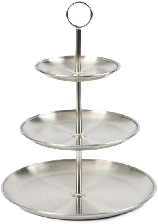 Ceruzo Etagère – 3-laags Serveerschaal – RVS – D26 x H34 cm