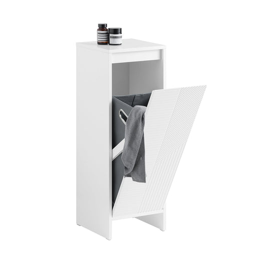 SoBuy Linnenkast - BZR154-W - Badkameronderkast - 1 uitneembaar wasmand - Wit