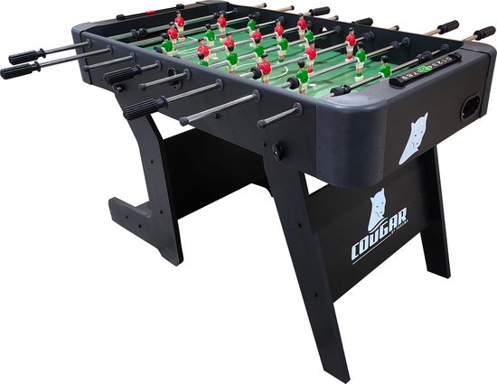 Cougar Around The World Inklapbare Voetbaltafel Zwart – Tafelvoetbal – Incl. Accessoires