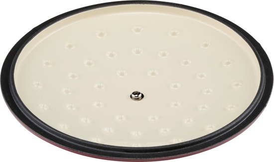 alpina Braadpan Gietijzer met Deksel - Bakpan ⌀ 24 cm - Alle Warmtebronnen - Rood