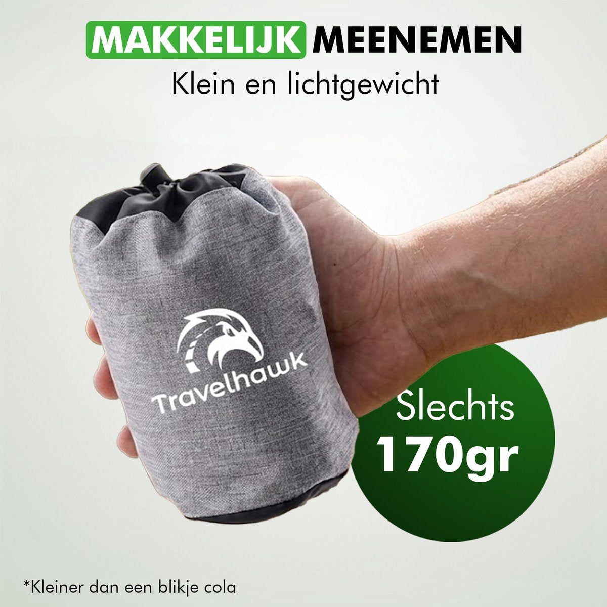Travelhawk Reiskussen - Opblaasbaar - Lichtgewicht - Zwart