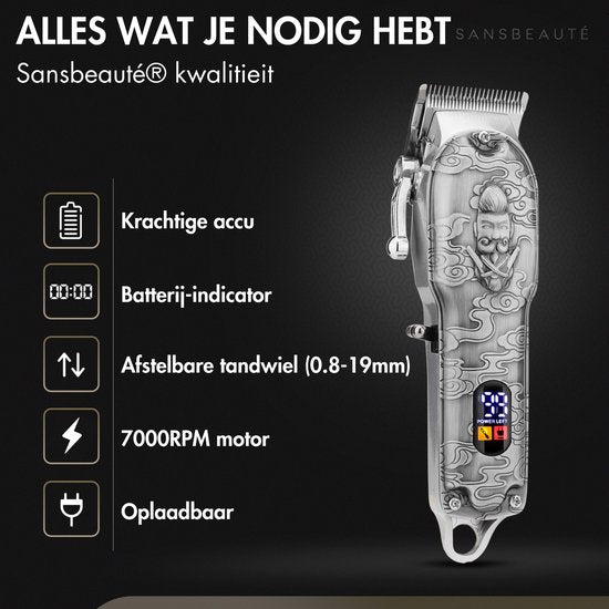 Professionele Draadloze 4-in-1 Tondeuse - Tondeuse Mannen Hoofdhaar - Cheveux Haar - Haartrimmer - Kapper Haar Machine - Haartondeuse - Trimmer Baard - Barber Hair Clipper - Kapper Buddha Trimmer - Kappersset