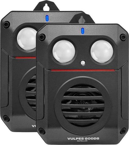 Vulpes Goods® Verjager Marterverjager PRO V3 – Ongedierteverjager - Steenmarter Verjager voor Outdoor Gebruik - 100% Waterdicht - Draadloos & Oplaadbaar - 2 Stuks