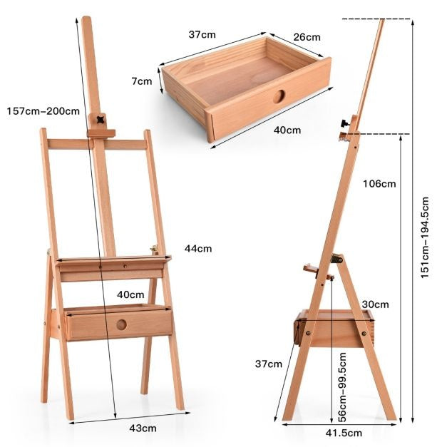 Coast Schilderezel met Lade - Beukenhout - Verstelbare Plank