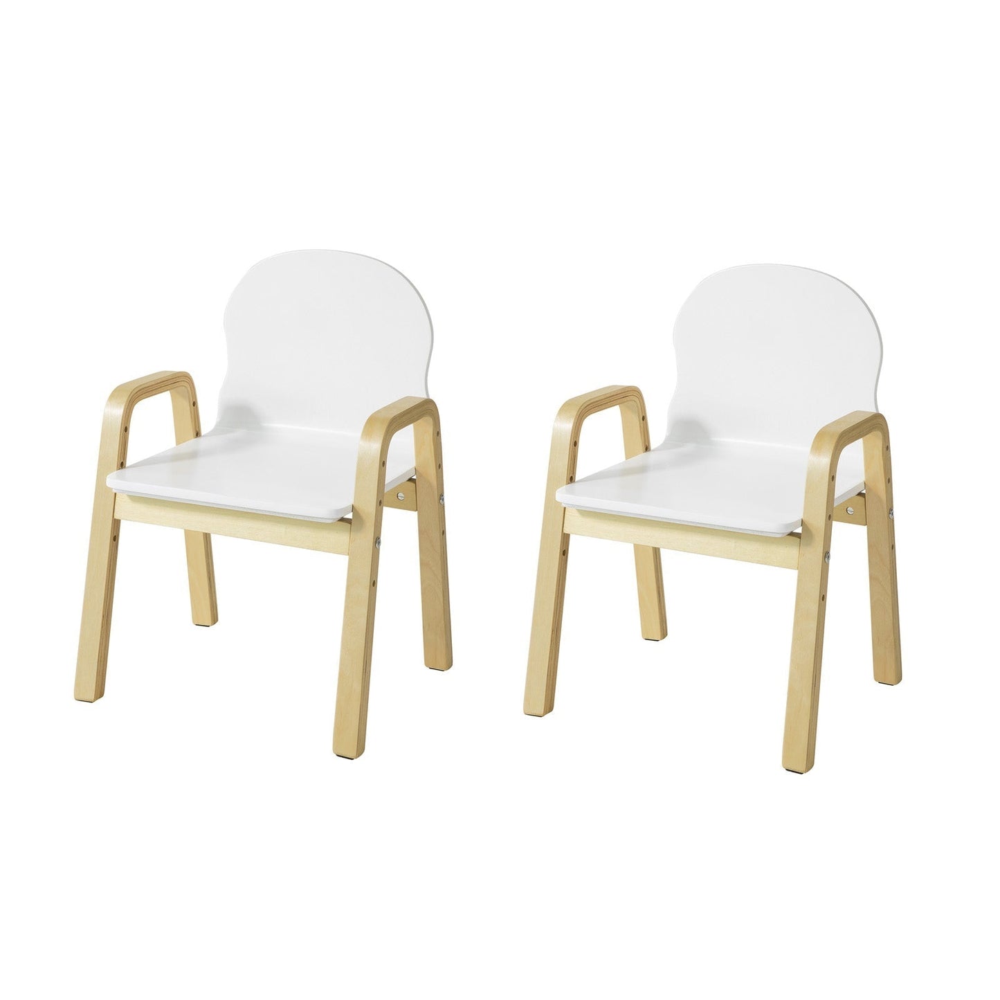 SoBuy Set van 2 Kinderstoelen - Kunststof - Verstelbare Zithoogte 23-35 Cm