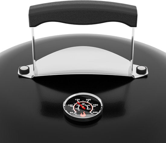 Princess Hybride Kogel BBQ - Elektrische en Houtskool Barbecue - 2000W - Verstelbare Afneembare Thermostaat - Grillrooster met coating - Deksel met Ingebouwde Thermometer - 112270