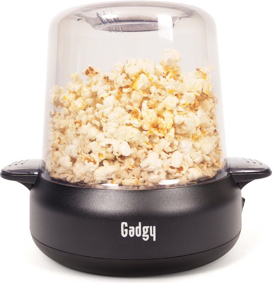 Gadgy Premium Popcornmachine – Popcornmaker - Vers & Huisgemaakt Popcorn in 4–5 Minuten - 500W - Zwart