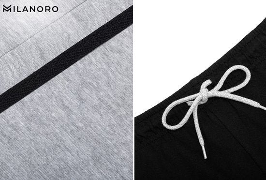 Milanoro - Set van 2 sportieve, comfortabele joggingbroeken voor heren - Marineblauw/Antraciet - S