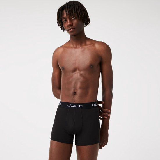 Lacoste 3-Pack Microfiber Boxershorts Trunk Heren - Zwart - maat M