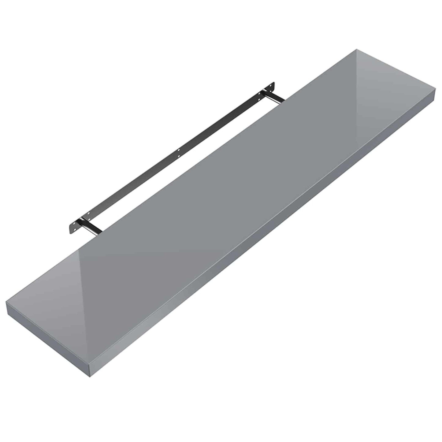 Casaria Wandplank Zwevend - 110 cm 15kg Belastbaar - Hoogglans Grijs
