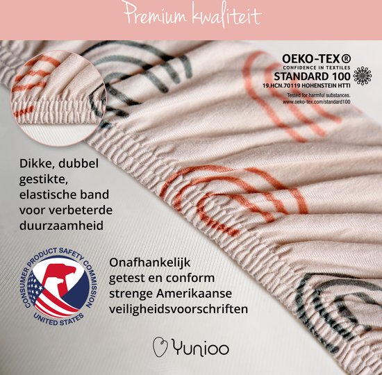 Yunioo Universele Wieglaken Set │ Hoeslaken Baby voor Kinderwagen, Verschoonmand en Mozesmand │ Aankleedkussenhoes │ Kraamcadeau babyshower │ 3-pak │40x80 cm elastisch