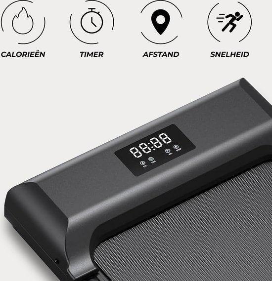 Fitby Loopband - Walking Pad - Wandelband - 1-8km/u - LED scherm - Zwart