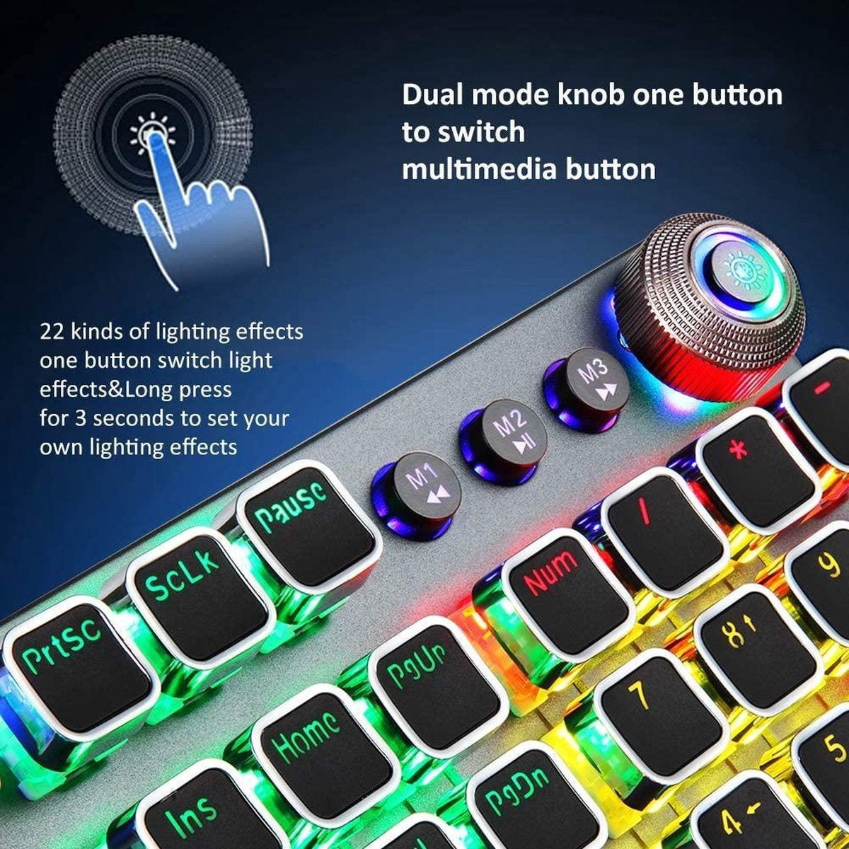 AULA F2058 RGB punk gaming mechanisch toetsenbord - QWERTY - blue switch